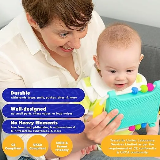 Mobi Peeka Activity Toy - Tummy Time Baby Mirror, Montessori Toys for Babies 0-6 Months and Up, Shatterproof Mirror for Babies, Made with Food Grade Silicone, BPA and Phthalate Free - Pack of 1