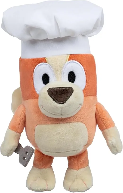 Bluey Friends Plush Soft Toy | Chef Bingo with Chef Hat and Spatula