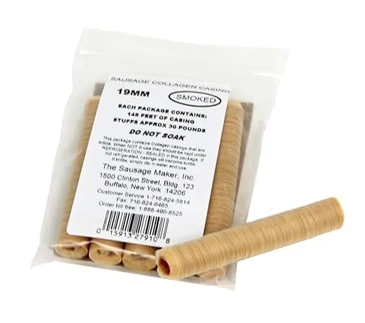 The Sausage Maker - Smoked Collagen Sausage Casings, 19mm (3/4")