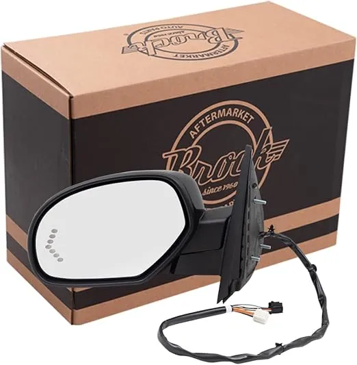 Replacement Driver Power Folding Door Mirror Heated Memory Puddle Lamp Signal on Glass Compatible with 25831236