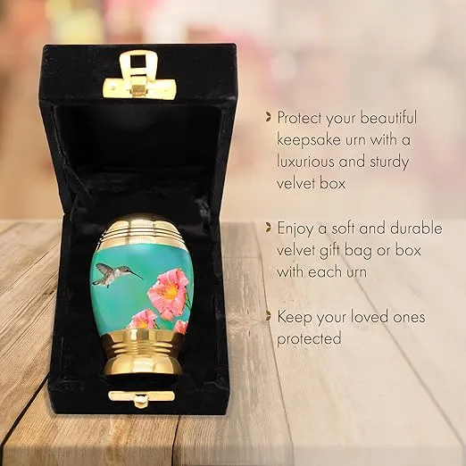 Hummingbird Cremation Urn for Ashes for Women - Personalized Cremation Urns for Human Ashes Adult Female Decorative Urns for Ashes - Beautifully Handcrafted Hummingbird Small Urn for Ashes for Women