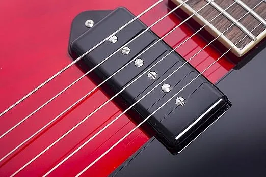 GROTE Jazz Electric Guitar Hollow Body Chrome Hardware P90 pickup (RED)