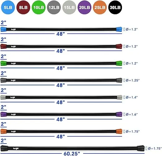 Yes4All Total Body Workout Weighted Bar, Resistance Band Bar, Weighted Bar Racks, Body Exercise Bar for Yoga, Strength Training in Home and Gym Single/Combo