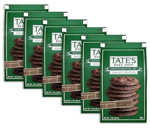 Tate's Bake Shop Double Chocolate Chip Cookies, 7 Oz (Pack of 6)