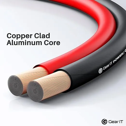 GearIT 14 Gauge Wire (100ft Each - Black/Red) Copper Clad Aluminum CCA - Primary Automotive Power/Ground for Battery Cable, Car Audio, Trailer Harness, Electrical - 200 Feet Total 14ga AWG Wire