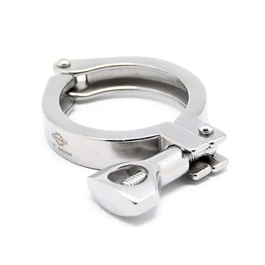 QiiMii Stainless Steel 304 Heavy Duty Sanitary Clamp Single Pin Tri Clover 2 inch with 1 pc Silicone Gasket