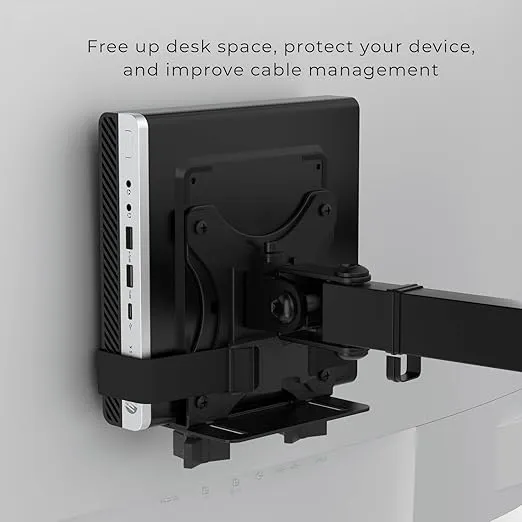 HumanCentric Thin Client Mount Bracket, Mount a Mini PC or Computer to a VESA Monitor Arm or Stand, Pole, or Under Desk or Surface