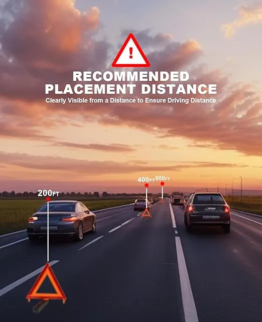 aikko 3 Pack Warning Triangle DOT Approved Identical to United States, Reflective Warning Road Safety Triangle Kit, Standard Warning Triangles with Carrying Case, FMVSS 571.125(with Sand)