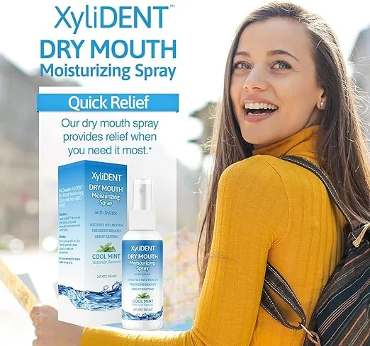 Nature's Stance XyliDENT Xylitol Dry Mouth Spray - Stimulates Saliva, Freshens Breath, Reduces Acid Production, Fast Acting Extended Relief, 2 Ounce (Cool Mint)