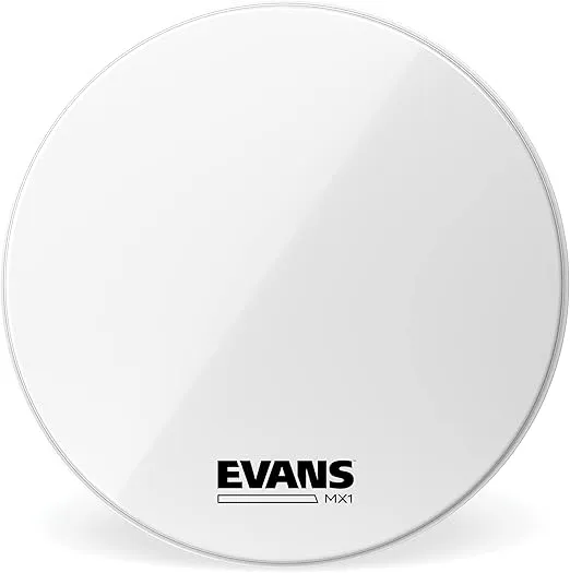 Evans MX1 White Marching Bass Drum Head, 20 Inch