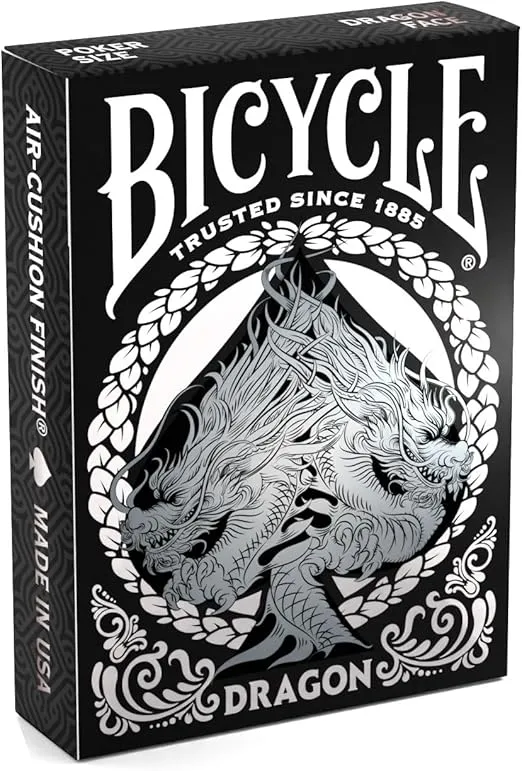 Bicycle Black Dragon Silver Foil Premium Playing Cards, 1 Deck