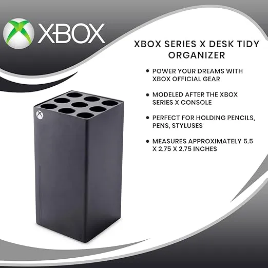 Ukonic Xbox Series X Desk Tidy Multifunctional Organizer | 9 Storage Slots for Office Supplies, Pen and Pencil Holder for Home Desktop | Video Game Gifts and Collectibles