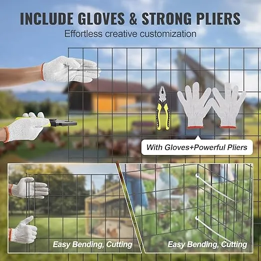 VEVOR Hardware Cloth, 24'' x 50' 2x3inch Galvanized Wire Mesh Roll, 16 Gauge Chicken Wire Fencing Roll, Vinyl Coating Metal Wire Mesh for Vegetable Protection and Poultry Enclosures