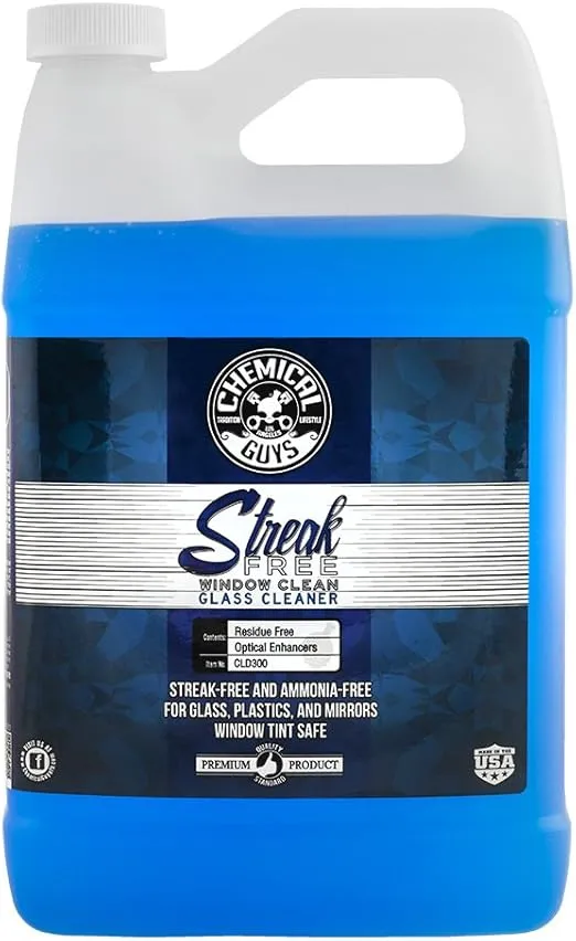 Chemical Guys CLD300 Streak Free Glass & Window Cleaner (Works on Glass, Windows, Mirrors, Navigation Screens & More; Car, Truck, SUV and Home Use), Ammonia Free & Safe on Tinted Windows, 128 fl oz