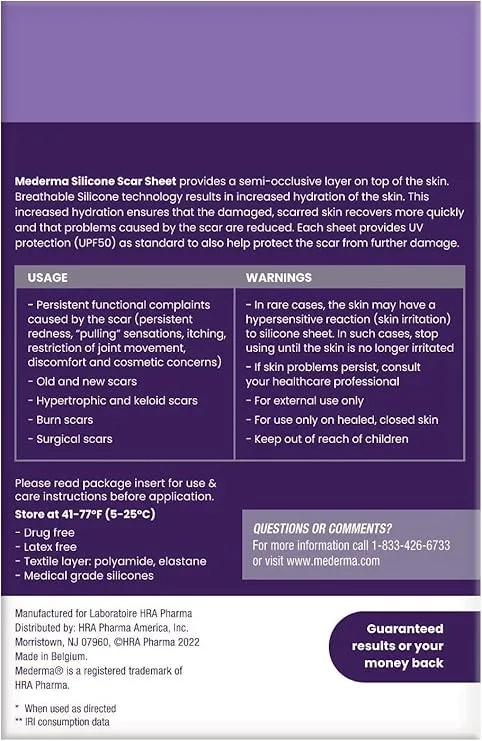 Mederma Medical Grade Silicone Scar Sheets; Improves The Appearance of Old and New Scars; for Injury, Burn and Surgery Scars, 4 Count