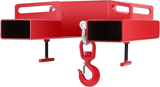 VEVOR Forklift Lifting Hook, 6600lbs Capacity Forklift Lifting Hoist, Red Forklift Mobile Crane with Swivel Hook and Two Large T-Screws, Hook Forklift Lifting Hoist, Fork Lifting Attachment