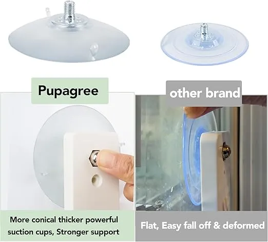Cordless Foldable Cat Window Perch, Cat Hammock Update Secure Hold with 4 Cone Shape Suction Cups and 2 Sturdy Larger Base,Glass Windows Hammock for Cats Inside (Grey Medium)