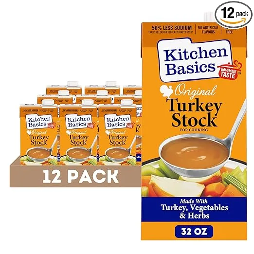 Kitchen Basics Original Turkey Stock, 32 oz Carton, (Pack of 12)