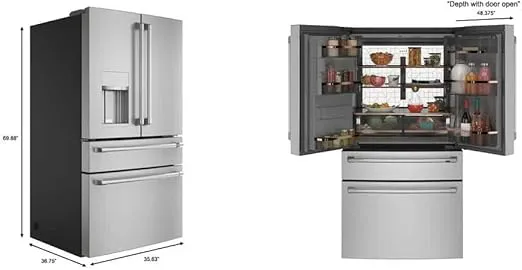 Cafe CVE28DP2NS1 27.6 Cu.Ft. Stainless 4-Door French Door Refrigerator Title