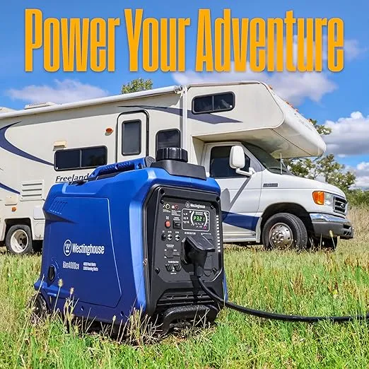 Westinghouse Outdoor Power Equipment 4000 Peak Watt Super Quiet Portable Inverter Generator, Wheel & Handle Kit, RV Ready 30A Outlet, Gas Powered, CO Sensor, Parallel Capable