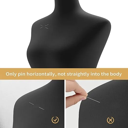 Maniquí Torso con Trípode Madera Mostrador Ropa Vestido Femenino Negro
