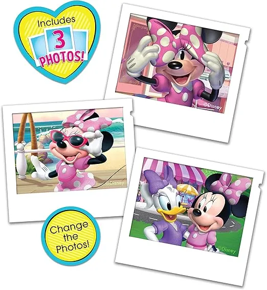 Disney Junior Minnie Mouse Picture Perfect Pretend Play Camera, Lights, Realistic Sounds, Officially Licensed Kids Toys for Ages 3 Up by Just Play