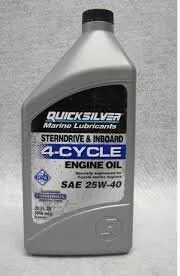 Mercury Quicksilver 25W-40 4-Cycle Engine Oil Quart 92-858048Q01