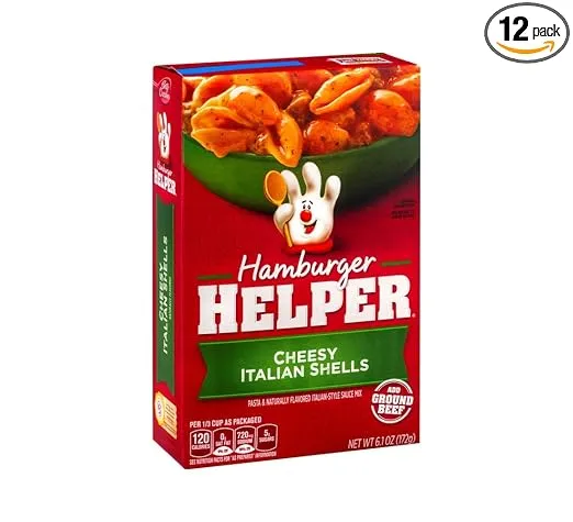 Betty Crocker Hamburger Helper Cheesy Italian Shells - 12 Pack