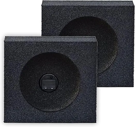 Q Power QBomb QBTW6.5 Single 6.50 Inch Heavy Duty MDF Material Car Audio Speaker Enclosure Boxes with Bedliner Spray Coating Finish, 2 Pack