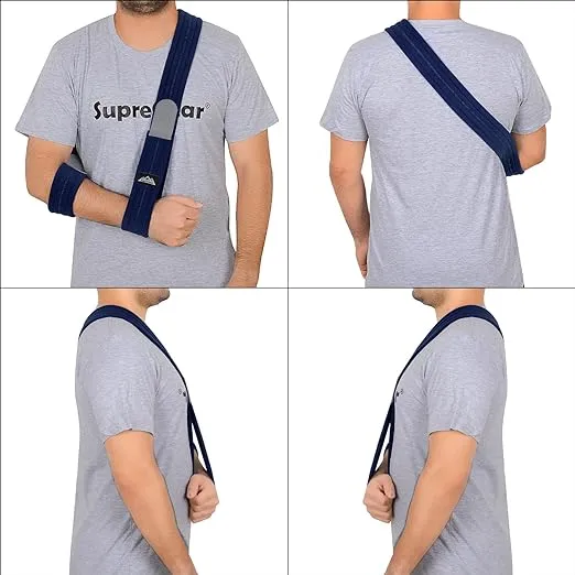 supregear Arm Sling, Adjustable Arm Support Strap, Lightweight Shoulder Immobilizer for Injured Arm Elbow, Broken Collarbone, Torn Rotator Cuff, Dislocation or AC Separation, Left Right, Men Women