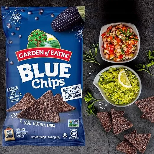 Garden of Eatin' Blue Corn Tortilla Chips, Blue Chips, 22 Oz (Pack of 10) (Packaging May Vary)