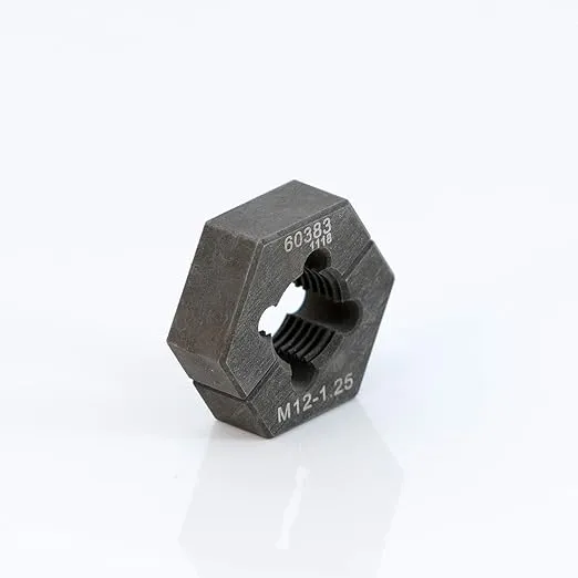 Steelman Professional M12-1.25 Metric Split Die Thread Chaser, Indexing Pins, Steel, Repairs Threads on Wheel Studs and Bolts