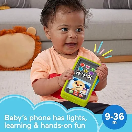 Fisher-Price Baby & Toddler Toy Laugh & Learn 2-in-1 Slide to Learn Smartphone with Lights & Music for Infants Ages 9+ Months