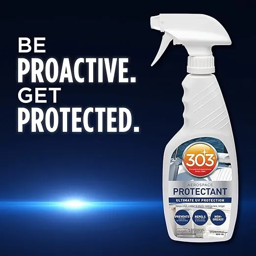 303 30340CSR Marine UV Protectant Spray for Vinyl, Plastic, Rubber, Fiberglass, Leather & More – Dust and Dirt Repellant-Non-Toxic, Matte Finish, 16 Fl. oz