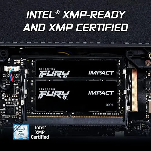 Kingston FURY Impact 32GB (2x16GB) 3200MT/s DDR4 CL20 Laptop Memory Kit of 2 | Intel XMP | AMD Ryzen | Plug n Play | Low Power Consumption | KF432S20IBK2/32