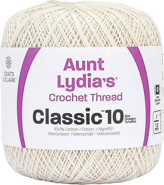 Red Heart Classic Crochet Thread, 1 Pack, Antique White, 1200 Foot