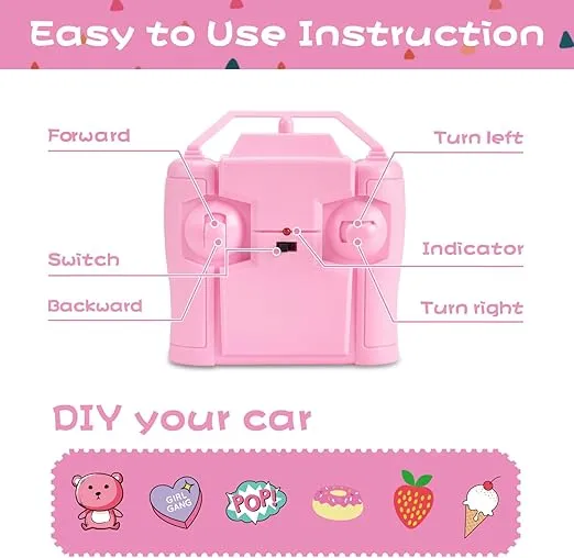 NQD Remote Control Car for Kids 1:16 Scale 80 Min Play 2.4Ghz Off Road RC Trucks with Stickers Toy Car Gift for Girls 3 4 5 6 Year Old