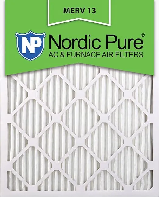 Nordic Pure 16x20x1 (15 1/2 x 19 1/2 x 3/4) Pleated MERV 13 Air Filters 6 Pack