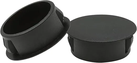 15PCS 25mm/1" Black Hole Plugs Plastic Flush Type Hole Plugs Snap in Locking Hole Tube, Furniture Fencing Post Pipe Insert End Caps (Black)