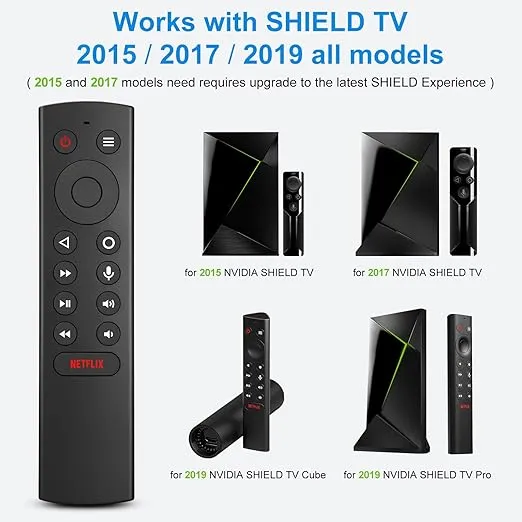 Voice Replacement Remote Control for NVIDIA Shield TV and NVIDIA Shield TV Pro Streaming Media Player 2015/2017/2019 All Models