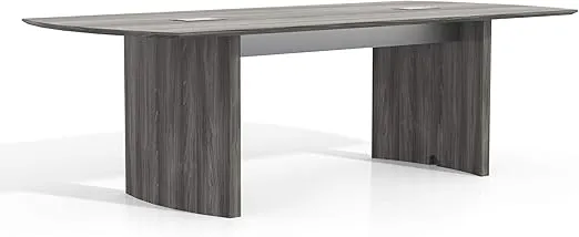 Safco Products Medina Modern Office Conference Meeting Room Table, 8', Gray Steel