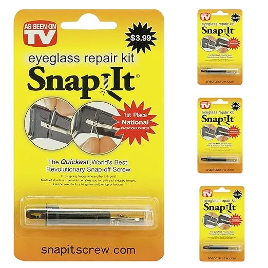 Snap-it Eyeglass Repair Kit (Repair Kit, 3 Pack)