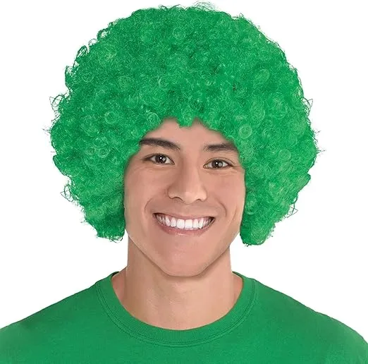 Amscan Curly Party Wig Costume, Green