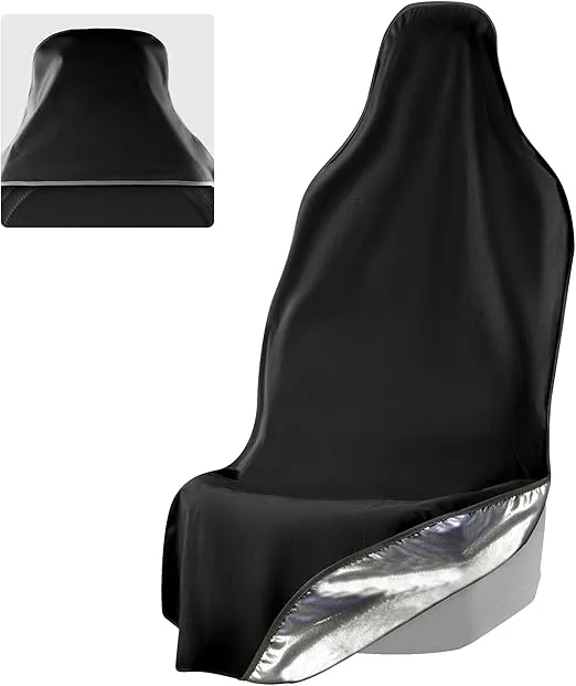 EliteSport Front Seat Cover - Waterproof Car Seat Cover, Waterproof Seat Covers for Cars, Driver Seat Cover, Car Seat Towel Cover After Gym, Waterproof Car Seat Protector - Black