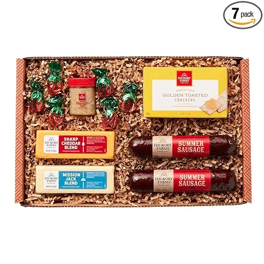 Hickory Farms Farmhouse Meat & Cheese Food Gift Basket (Small) - Food Gift Box | Charcuterie Board Food | Sausage and Cheese | Christmas Gift Basket | Holiday Gift Basket | Housewarming Gift