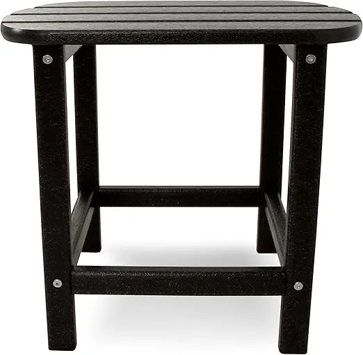POLYWOOD SBT18BL South Beach 18" Outdoor Side Table, Black