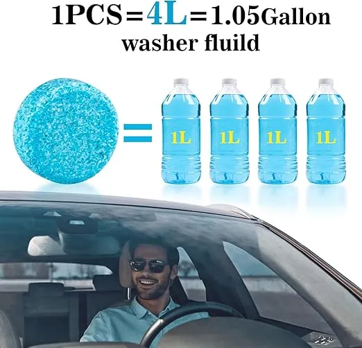 Sukh 150 Car Windshield Washer Tablets - Washer Fluid Tablets Glass Cleaner Concentrate Car Windshield Wiper Fluid Car Windshield Cleaner