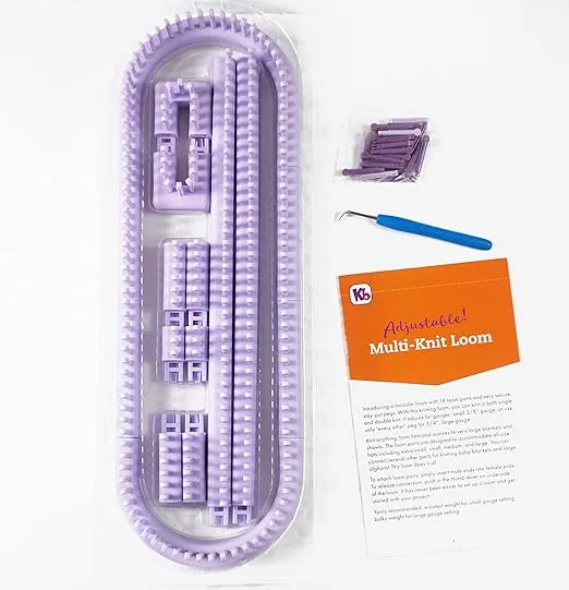 Authentic Knitting Board Adjustable Multi-Knit Loom, snap in parts, small and large gauge
