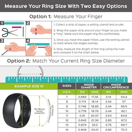 Rinfit Silicone Rings for Men 9mm Wide, 2mm Thick - Mens Silicone Wedding Bands - Step Edge, Rubber Ring for Sports & Workout - Patented Design