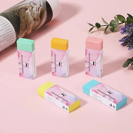 Mr. Pen- Erasers, 10 Pack, Pencil Eraser, Bright Colors, Erasers for Pencils, Mr Pen Erasers, Erasers for School, Large Eraser, Block Erasers for School, Rubber Eraser, Large Erasers for School